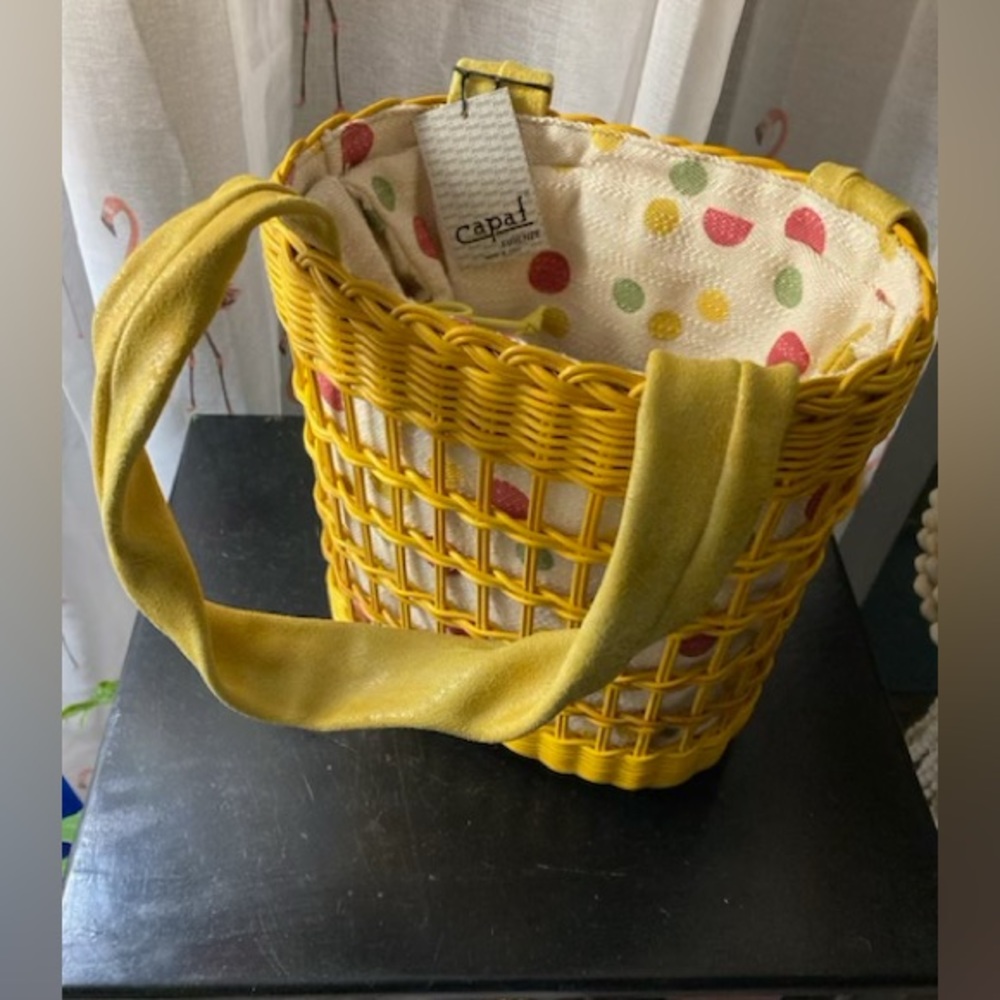 Yellow CAPAF Italian basket purse